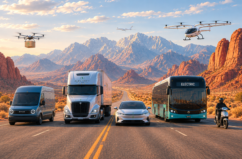 Electrification-as-a-Service - electric truck, van, car, bus, scooter and drones